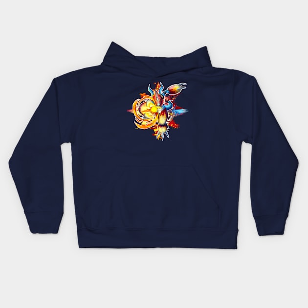 flamedramon fanart Kids Hoodie by DigiTeeshrit